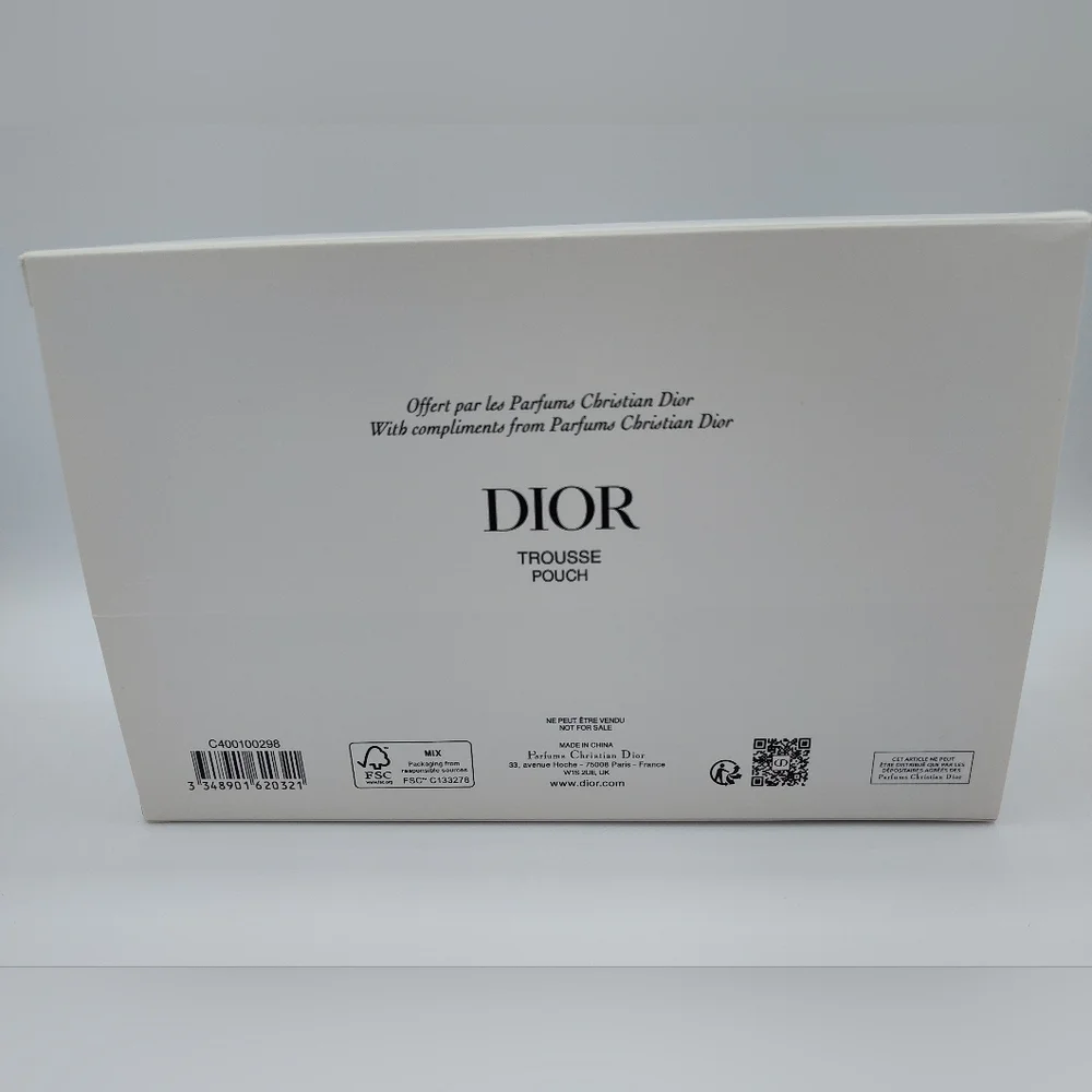 DIOR Beauté White Couture CD Pouch Gold Hardware VIP Cosmetic Bag AUTHENTIC GWP